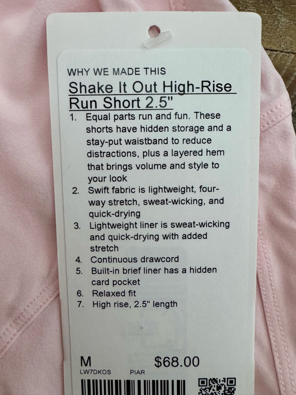 Lululemon Shake It Out High Rise Running Shorts 2.5” in Pink Pearl - NWT - Picture 8 of 8